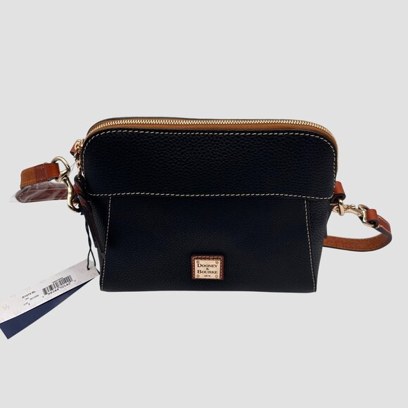 Dooney Bourke Pebble Grain Black Crossbody Bag Adjustable Strap Gold Hardware - Picture 7 of 16